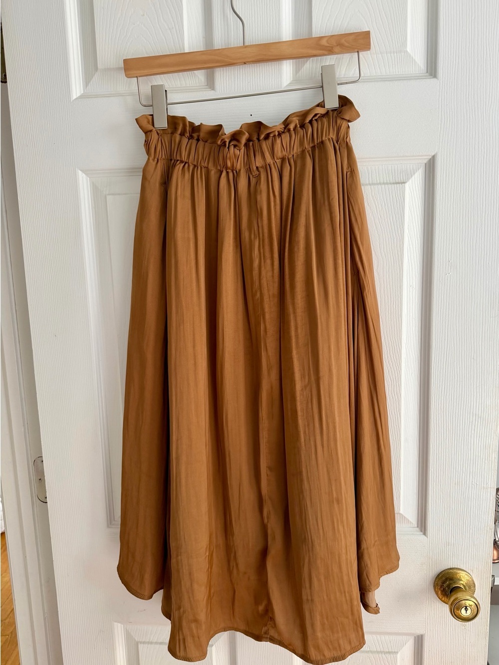 Chocol Raffine Japan High-Low Paperbag Waist Midi Skirt Brown Free Size F - Picture 2 of 9